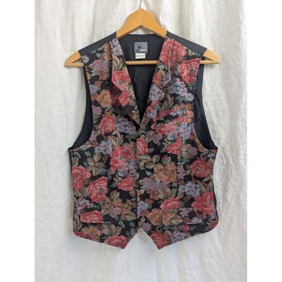 Lizwear 1990s Vintage women's size 12 floral upholstery style fashion vest V4 - Picture 3 of 10